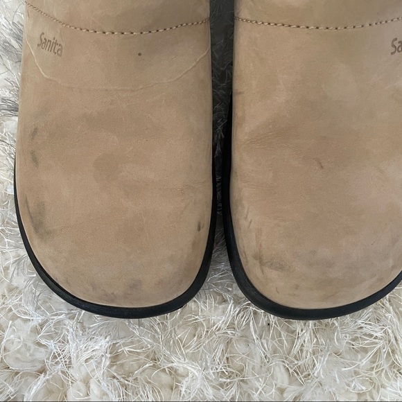 SANITA 38 Seude clogs tan cream professional shoes slip on - Picture 9 of 9